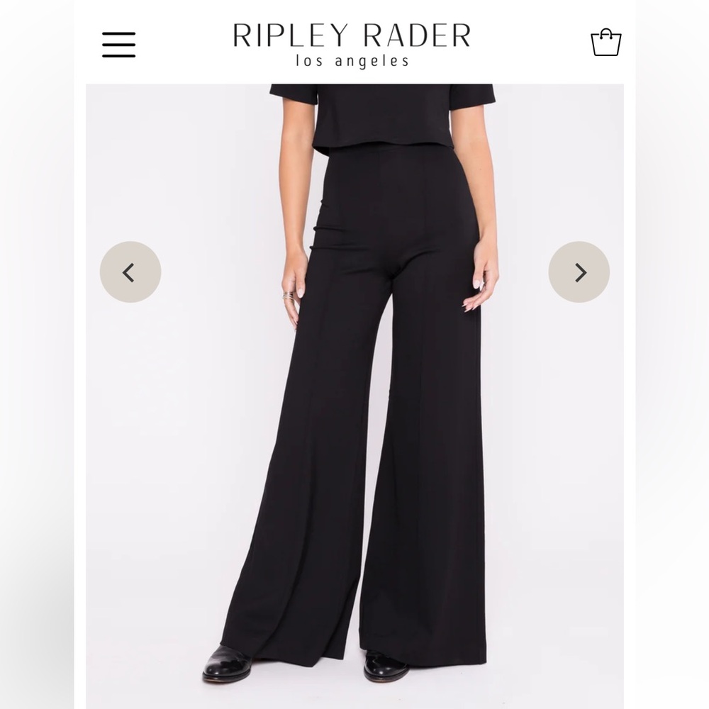Riley Rader Black Ponte Wide Leg Pants